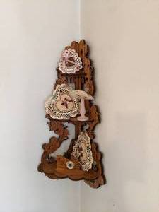 Wall Hung Corner Shelf with intrica...
