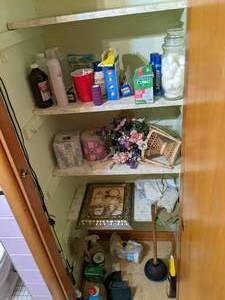 Bathroom closet content including 1...