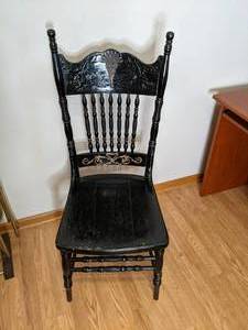 Antique Black Wood chair with High ...