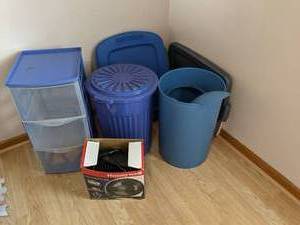 Lot of storage cans or waste basket...