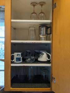 Kitchen Cupboard with Wine glass se...