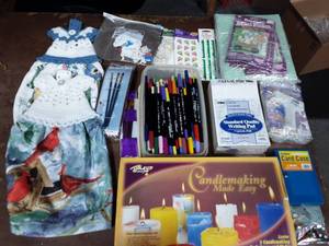 Lot Of Crafting Items-Marvy LePlume Pens, Candlemaking, Paper & Embellishments