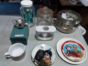 NuWave Induction Cook Ware, Apothecary Jar, Campbells Plate & Mug, Misc