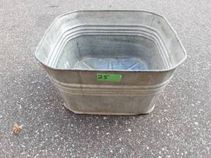 Galvanized Wash Tub 21x21 Square With Handles