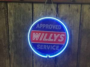 lot 61 image: Approved Willys Service Neon Light