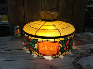 lot 112 image: Vintage Schmidt Beer Hanging Light