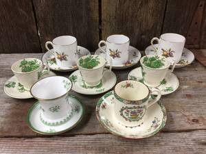 lot 126 image: 8 Vintage Spode Copeland England Demitasse Cups & Saucers