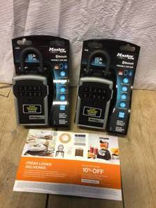 Lot of 2 Master Lock Bluetooth Portable Lock Box Customer Returns See Pictures