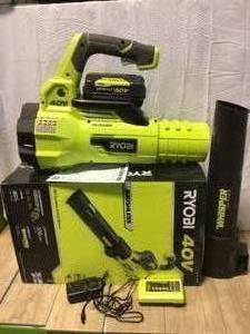 RYOBI 40V Brushless 125 MPH 550 CFM Cordless Battery Whisper Series Jet Fan Blower with 4.0 Ah Battery and Charger Customer Returns See Pictures