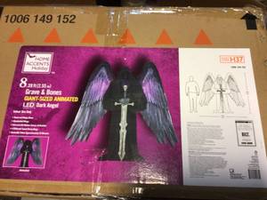 Used Home Accents Holiday 8 ft. Giant Dark Angel with LED Lights and Motion Sensing Technology Customer Returns See Pictures