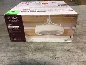 Home Decorators Collection Windara 22 in. LED IndoorCovered Outdoor White Ceiling Fan with Light Kit and Remote Control Customer Returns See Pictures