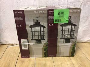 Lot of 2 Home Decorators Collection Summit Ridge Collection Zinc Outdoor Integrated LED Post Light Customer Returns See Pictures