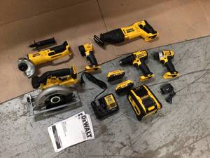 DEWALT 20-Volt MAX Cordless Combo Kit (7-Tool) with Batteries & Charger Customer Returns See Pictures