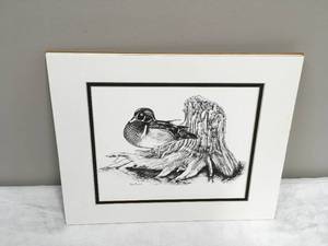 lot 915 image: Wood Duck Print By Piggy Bang