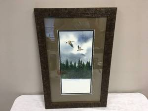 lot 927 image: Canadian Geese Painting By T. Soucek