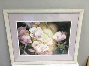 lot 937 image: Pink Flower water color painting