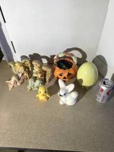 2 Ceramic Angels and other items