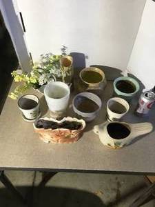 9 flower pots