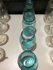 4 green Ball Mason Pint jars
