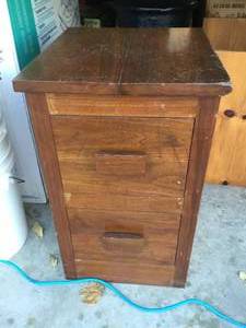 wooden 2 draw cabinet