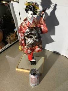 Vintage Japanese doll in red dress