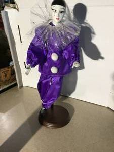 Vintage Japanese doll in Purple clown outfit Dynasty doll collection