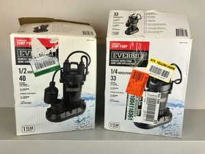 2 Everbilt Sump Pumps (Customer Returns)