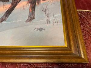 lot 78 image: A. Friberg RSA The Prayer At Valley Forge Framed Print
