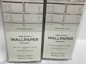 lot 88 image: 2 Rolls of Peel And Stick Barn Wood Themed Wallpaper