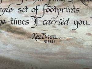 lot 98 image: 1984 Ken Brown Footprints of God Framed Print