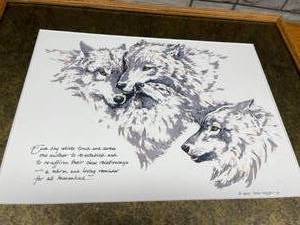 lot 99 image: Nancy Chien Eriksen Wolves Framed Print