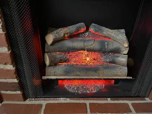 lot 109A image: Electric Fireplace w Heater and Lighted Logs