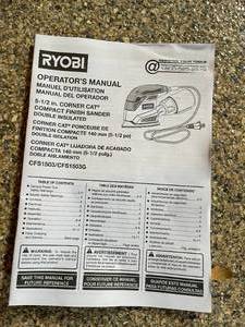 lot 134 image: Ryobi 5.5 Inch Corner Cat Finishing Sander With Case