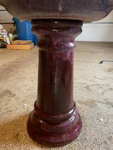lot 158 image: Purple Ceramic Birdbath