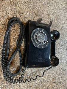 lot 159 image: Vintage Black Wall Mount Rotary Phone