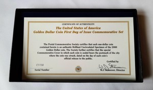 lot 18 image: U.S. Golden Dollar First Day Issue Set
