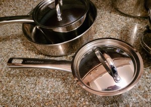 lot 32 image: Stainless Steel Pots and Pans