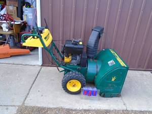 Yard Man Snow King 1230 snow blower with power steering levers. Good used condition. Tested & works. As shown.