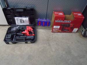 New Toolman cordless rotary hammer set. Charged & ready to go. Was a show display. As shown.