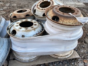 lot 20-B image: (8) 10-Lug Steel Truck Wheels