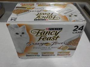 lot 156 image: Purina 24 Cans Fancy Feast Cat Food...