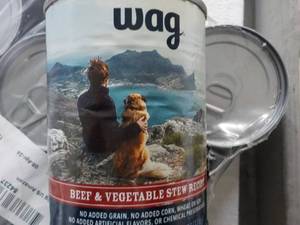lot 162 image: 12 - 13.2 oz Cans Wag Dog Food...