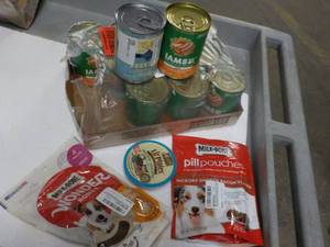 lot 163 image: 18 Cans Dog Food and more...
