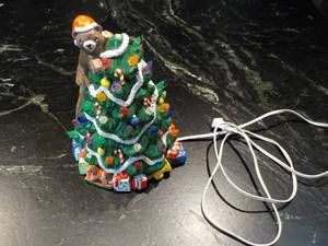lot 95 image: Xmas Ceramic Tree with Light- 11 t...