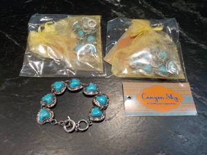 lot 85 image: 3 Canyon Sky Blue Turquoise Bracele...