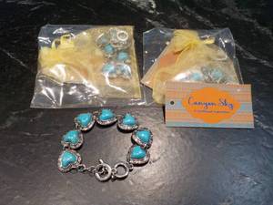 lot 86 image: 3 Canyon Sky Blue Turquoise Bracele...