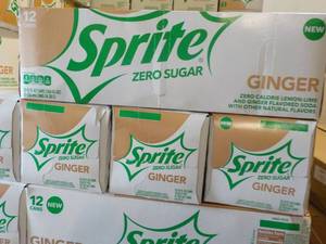 lot 276 image: 4 - 12 Packs Sprite Ginger Zero Sug...