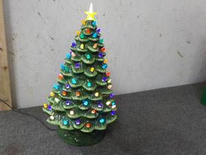 lot 346 image: Ceramic Xmas Lighted Tree 18 High...