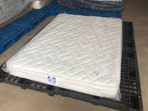 lot 2 image: Brand New Sealy BackSaver Cadet Blue Firm Queen Mattress