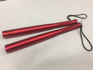 lot 143 image: Brand New Lot of TWO LED Zoom Security Bat Flashlights - RED